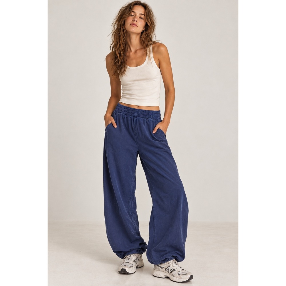 FP Movement Free People Blue Wide Leg Joggers Slouchy Sweatpants OB189190